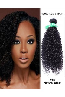 16” #1B Natural Black Kinky Curly Weave 100% Remy Hair Human Hair Extensions 16” #1B Natural Black Kinky Curly Weave 100% Remy Hair Human Hair Extensions